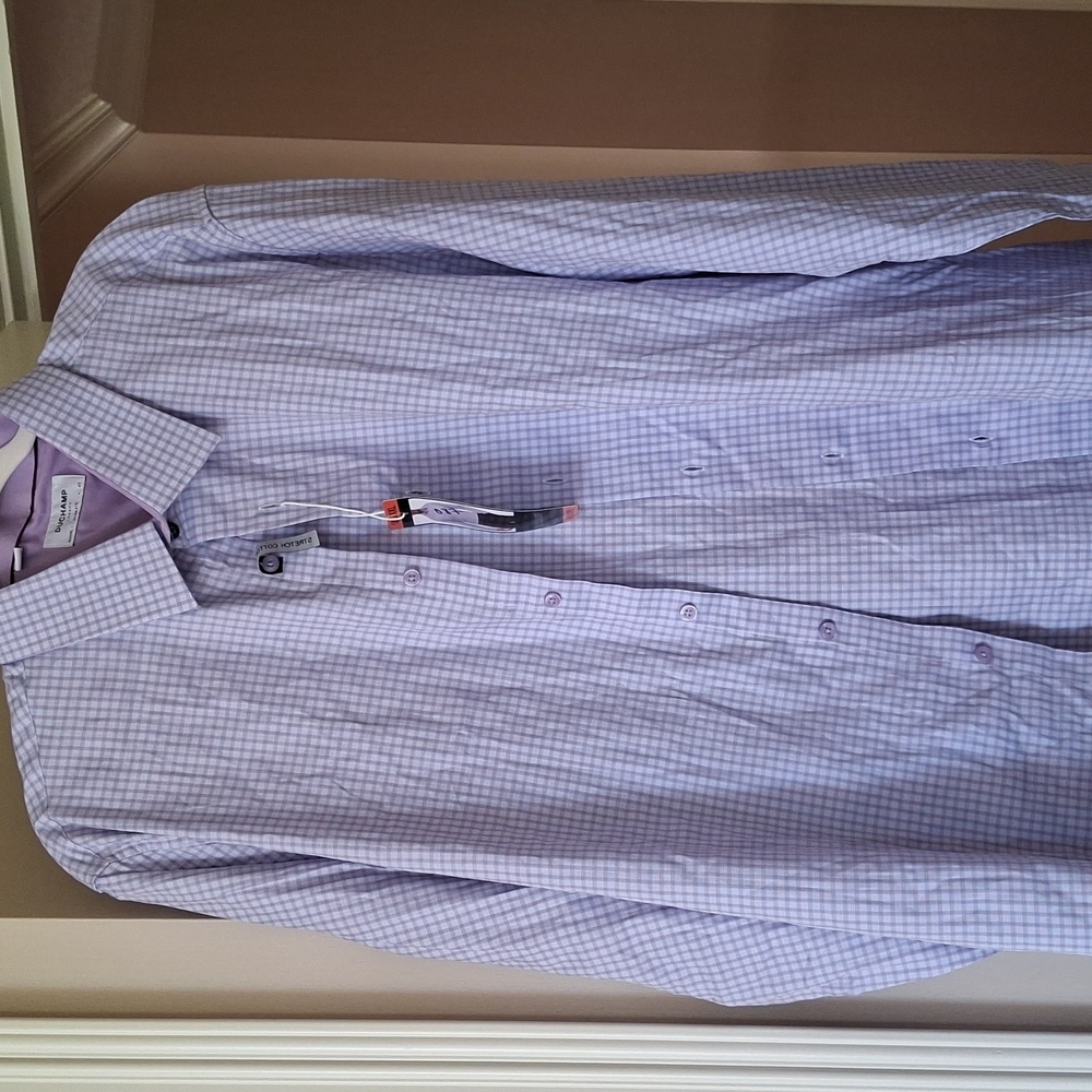 Duchamp Lavender Checkered Dress Shirt